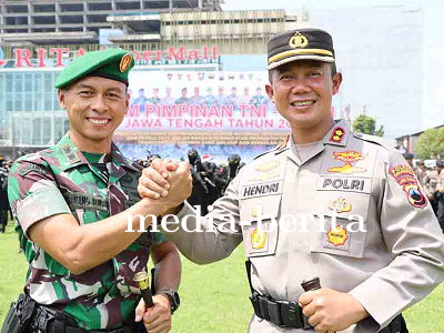 Kodim 0704/Banjarnegara Bersama Polres Banjarnegara Mengikuti Jam Pimpinan Di Purokerto