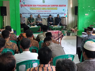 Danramil 11 Punggelan Hadiri Pelantikan Perangkat Desa Petuguran