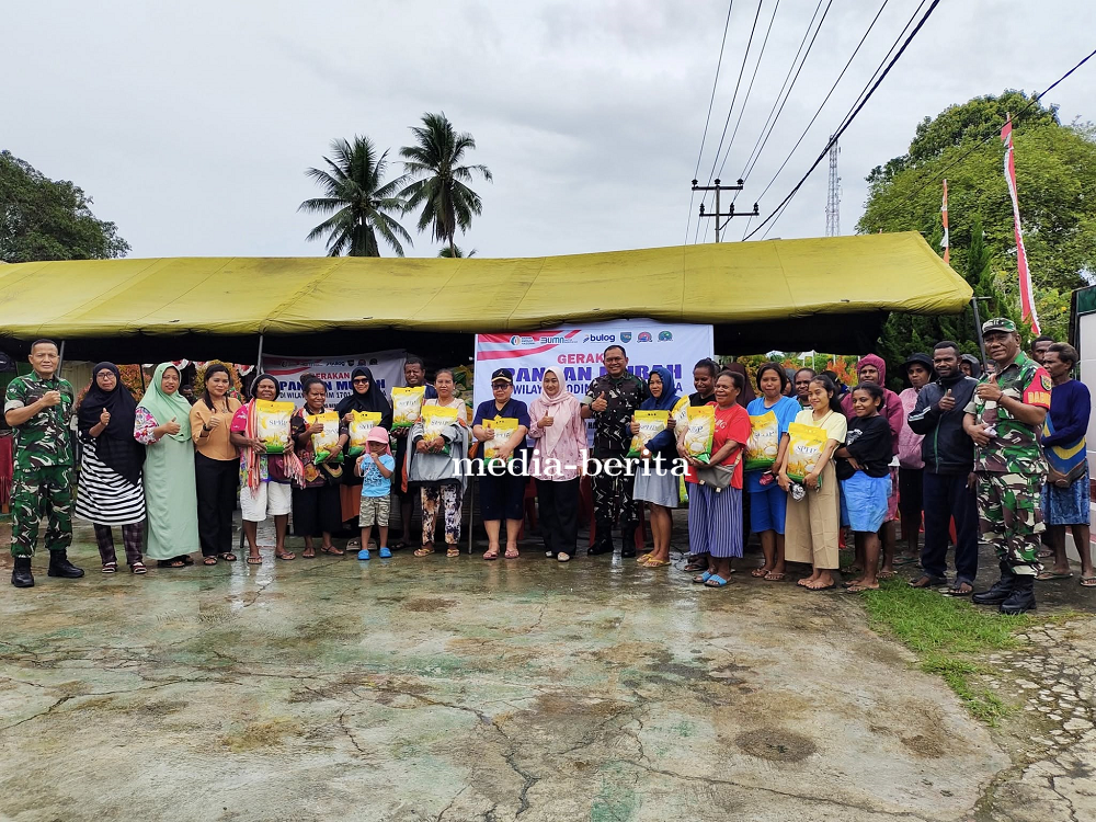 Kodim Jayapura Gelar Gerakan Pangan Murah di Distrik Nimboran