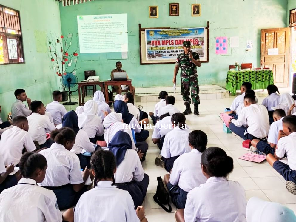 Koramil Muara Tami Tanamkan Jiwa Nasionalisme Pelajar di Perbatasan