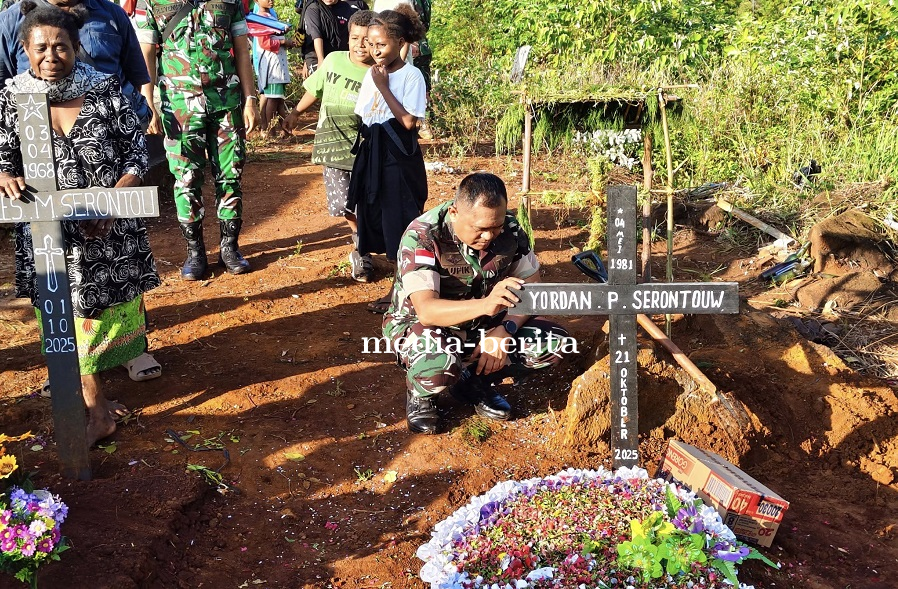 Penuh Haru, Kodim 1701/Jayapura Lepas Kepergian Serda Yordan Petrus Sorontow dengan Upacara Militer