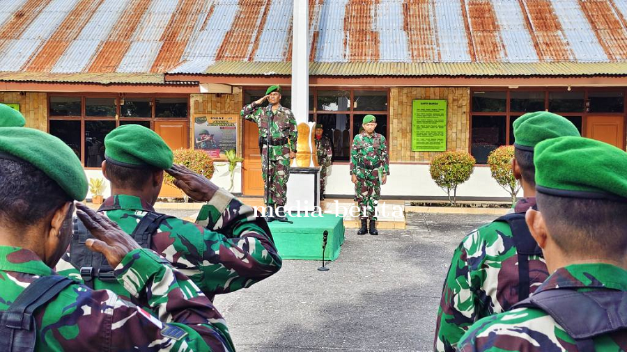 Kasdim 1701/Jayapura Pimpin Upacara Tekankan Disiplin dan Profesionalisme Prajurit