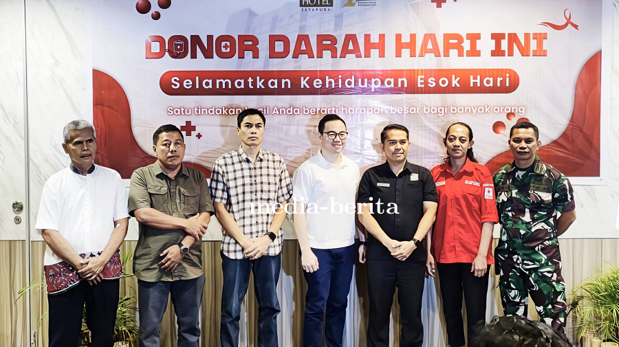 Kodim 1701/Jayapura Dukung Donor Darah HUT ke-12 Grand Abe Hotel Jayapura