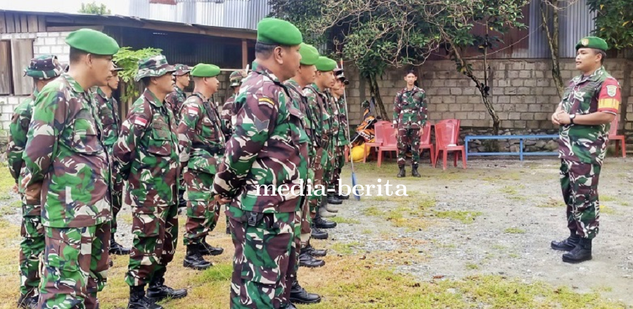 Danramil Sentani Pimpin Personel Koramil Kerja Bakti Bersihkan Sampah