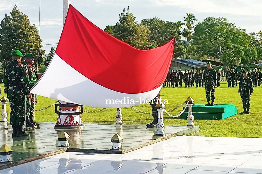 Upacara Bendera di Makodim 1707/Merauke, Perkuat Nasionalisme dan Jiwa Pengabdian Prajurit