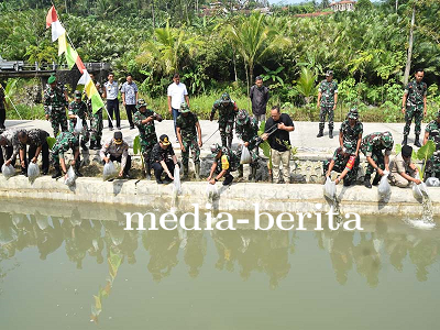 Peninjauan TMMD Tebar Benih Ikan Nila untuk Peningkatan Ekonomi Desa Sijenggung