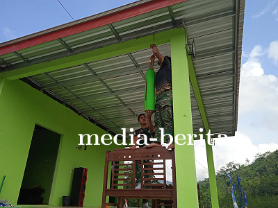 TMMD Reguler ke-120 Pemasangan Kentong di Pos Kamling Desa Sijenggung