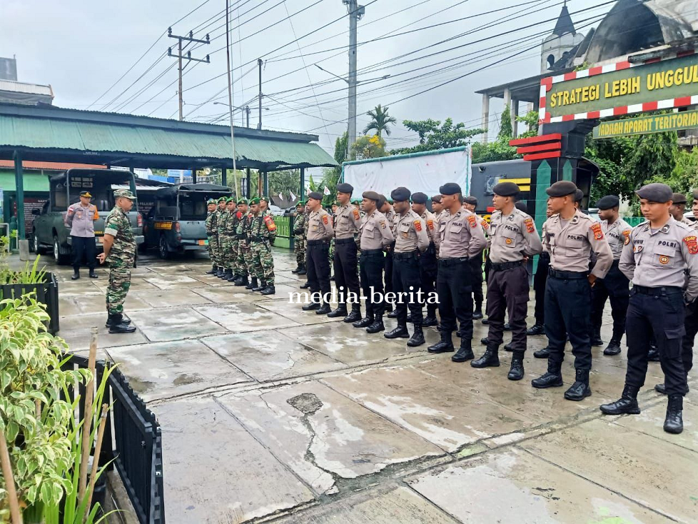 Apel Gabungan Kesiapsiagaan TNI Polri Antipasi Kamtibmas Dan Bencana Alam Di Kabupaten Jayapura