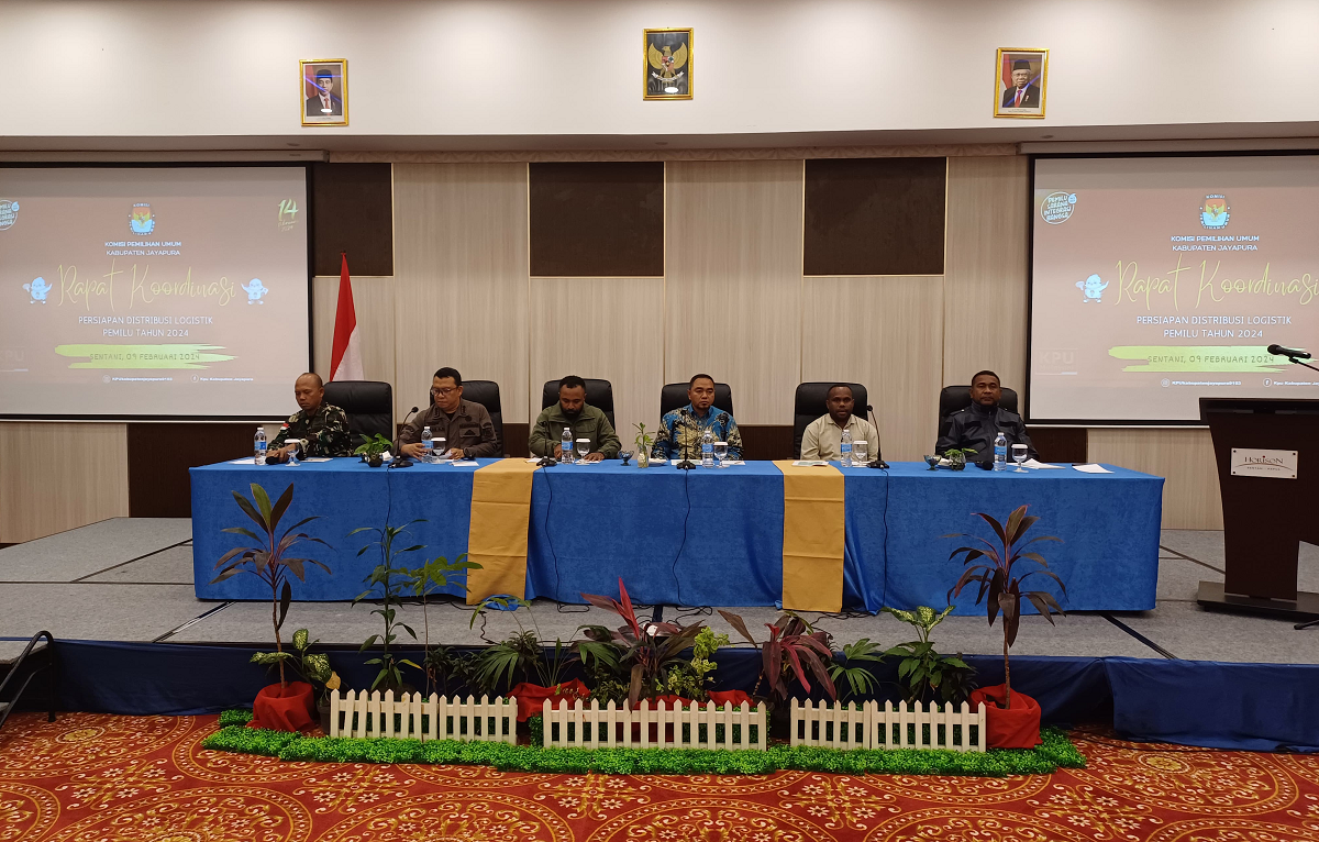 Dandim Jayapura Hadiri Rakor Kesiapan Distribusi Logistik KPU Kabupaten Jayapura