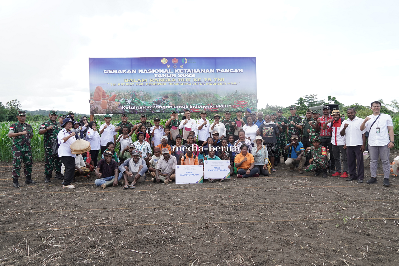Kodim Jayapura Ikuti Vicon Gerakan Nasional Ketahanan Pangan Bersama Wakil Presiden RI