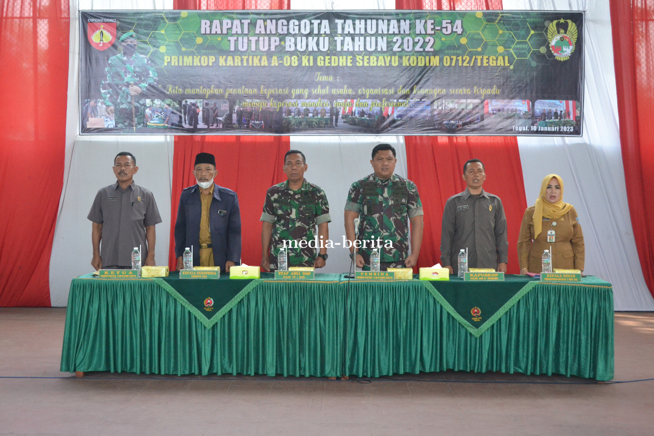 Kodim 0712 Tegal Gelar Rapat Anggota Tahunan Primkop Kartika A.08 Tutup Buku Tahun Anggaran 2022