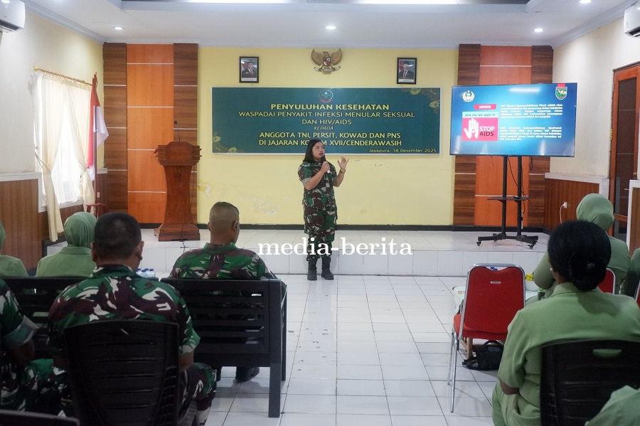 Penyuluhan HIV-AIDS Dalam Rangka HUT KOWAD ke-64, Dandim Jayapura: Jangan Beri Stigma Negatif pada O