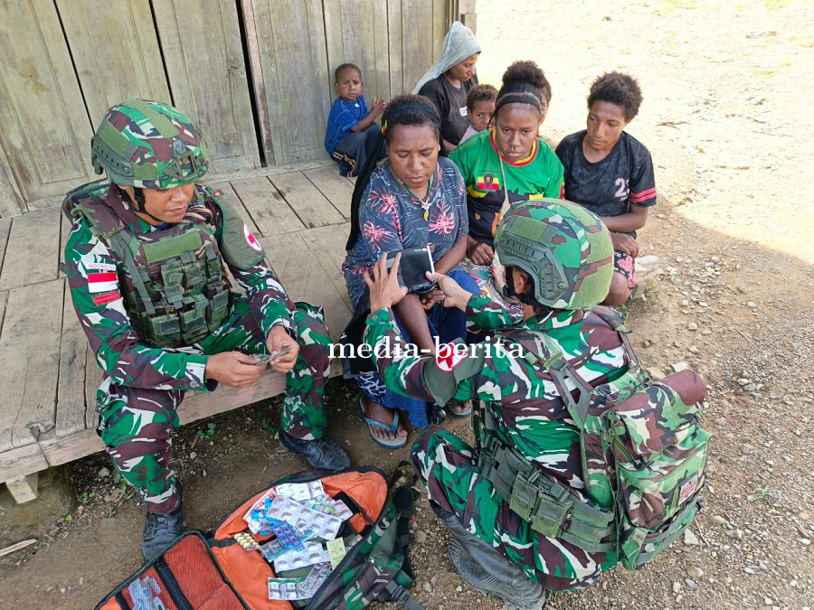 Pelayanan Kesehatan Gratis TNI di Kampung Okyop Mendapat Apresiasi Warga