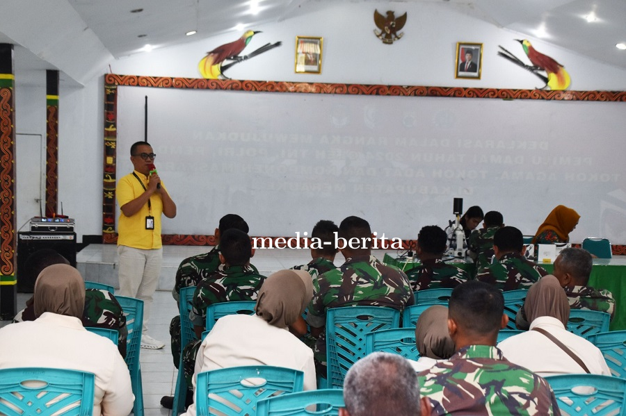 Anggota Kodim 1707/Merauke Ikuti Sosialisasi Kesehatan dan Cek Darah Gratis