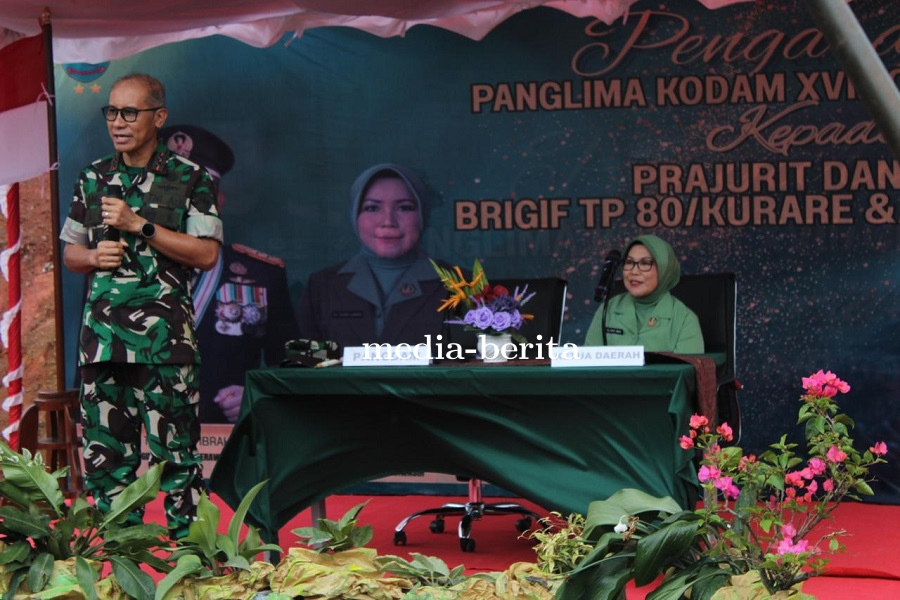 Terima Kunker Pangdam XVII/Cenderawasih Prajurit Yonif TP 810/BEM Tunjukkan Semangat Menggelora!!