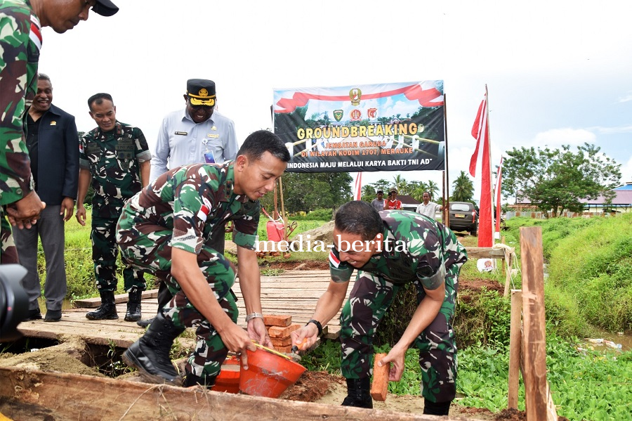 Jembatan Garuda di Bangun, Langkah Nyata TNI AD Majukan Papua Selatan