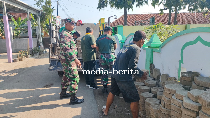 Danramil Pangkah Pimpin Kerja Bakti Di Pondok Pesantren Miftachul Jannah