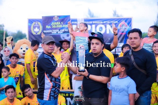 Dandim Cup Kodim 0712 Tegal Resmi Ditutup, Satu Club Sepak bola Berhasil Mendapatkan Juara 