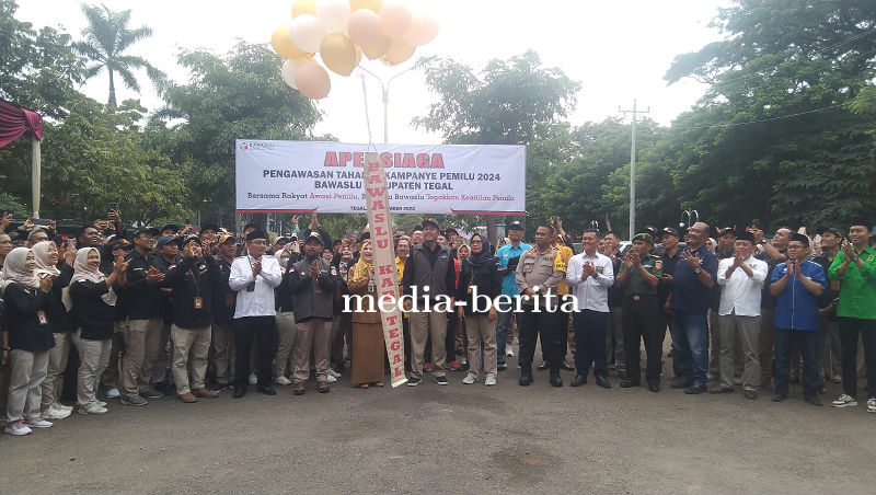 Wakili Dandim, Pabung Kodim 0712 Tegal Hadiri Apel Siaga Pengawasan Tahapan Kampanye Pemilu 2024