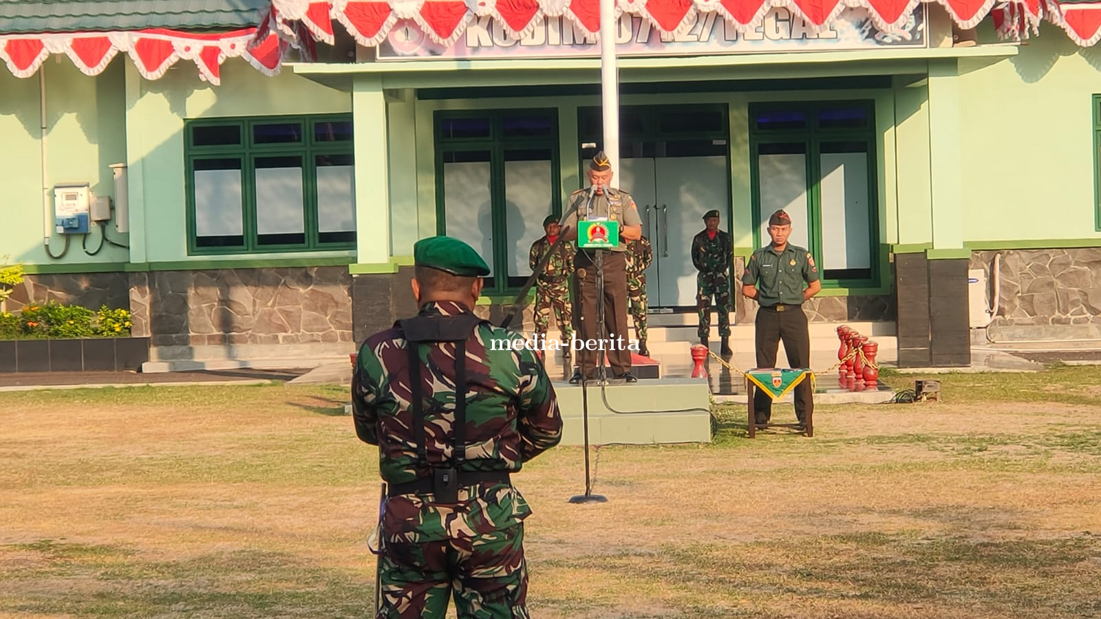 Kodim 0712 Tegal Gelar Upacara Pengibaran Bendera Merah Putih Senin 07 Agustus 2023