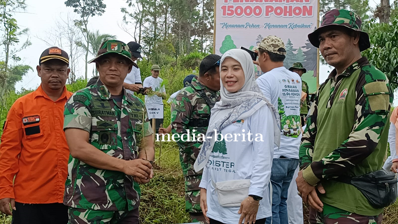 Kodim 0712 Tegal Ikuti Gerakan Penanaman Pohon Mendukung Implementasi Desa Peduli DAS Lestari
