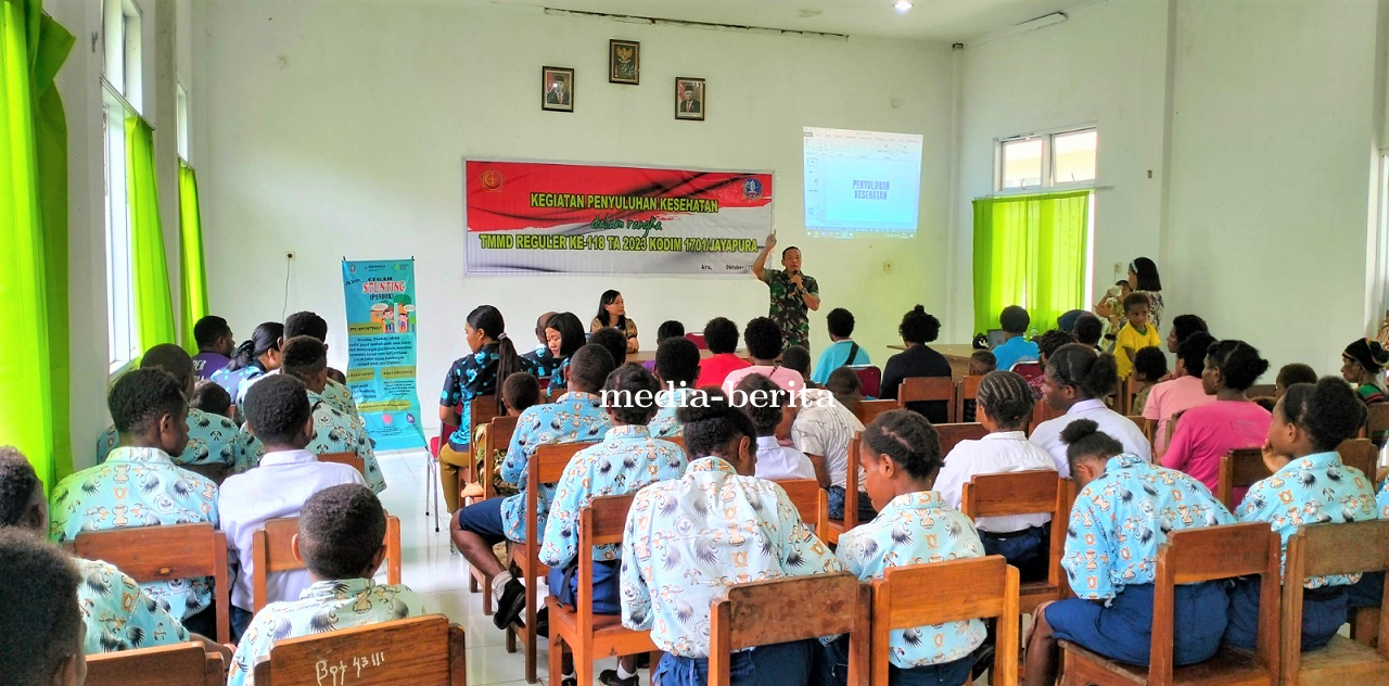 Satgas TMMD Rangkul Puskesmas Beri Penyuluhan Kesehatam Untuk Warga Airu