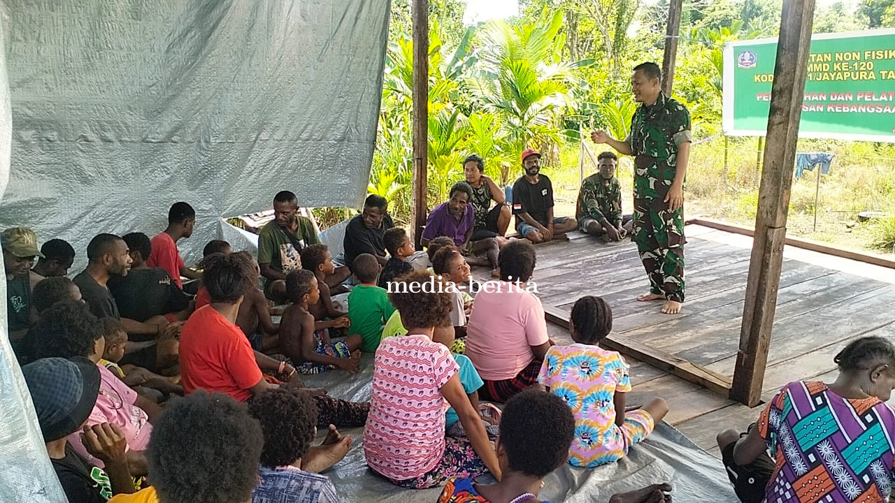 Tumbuhkan Jiwa Nasionalisme, Satgas TMMD Kodim Jayapura Berikan Penyuluhan dan Pelatihan Wawasan Keb