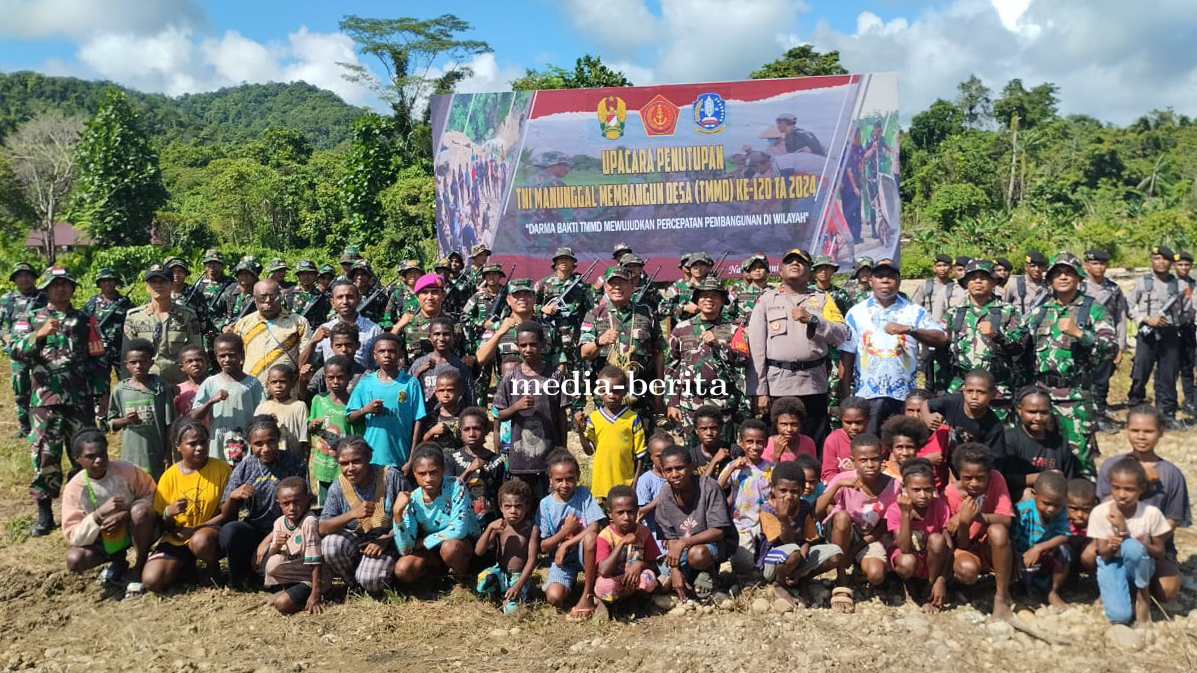 TMMD Reguler Kodim Jayapura Resmi Ditutup, Dandim Berharap Selanjutnya Dapat Membangun Sekolah Di Ka