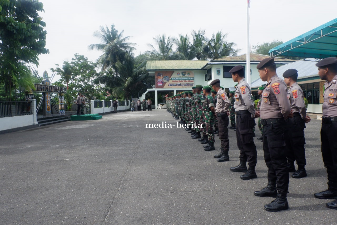 Kodim 1701 Jayapura Melaksanakan Apel Gabungan Bersama Polresta Jayapura Kota
