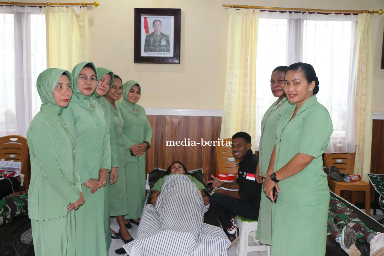 Solidaritas dan Kepedulian Kodim Jayapura Gelar Kegiatan Donor Darah dalam Perayaan HUT Persit KCK k