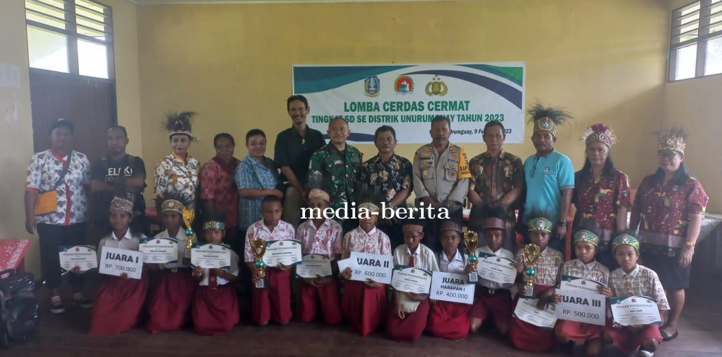 Lomba Cerdas Cermat Tingkat SD Se Unurum Guay Koramil Gandeng Distrik Dan Polsek