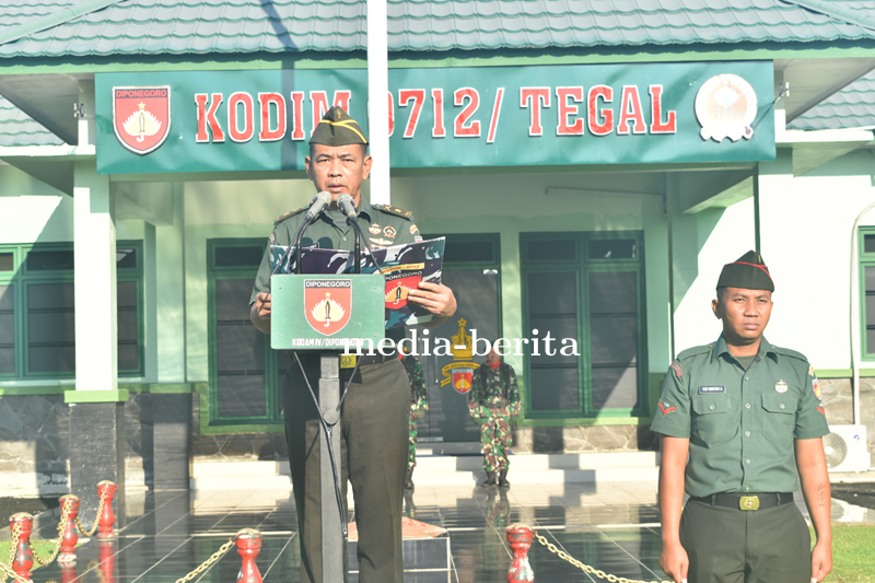 Kodim Tegal Gelar Upacara Mingguan Hari Senin