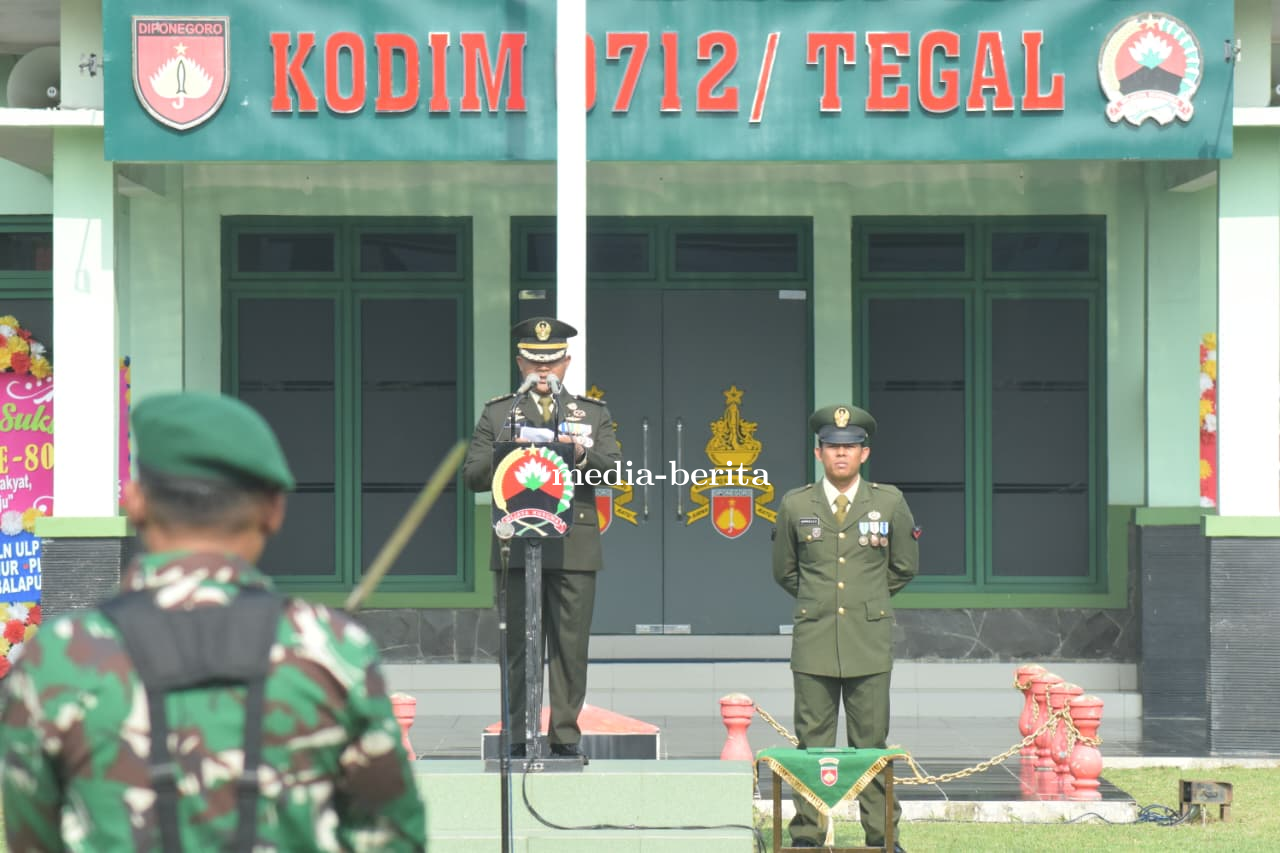 Kodim 0712 Tegal Gelar Upacara Peringatan HUT Ke-80 TNI Tahun 2025 Dengan Khidmat Dan Semangat Nasio