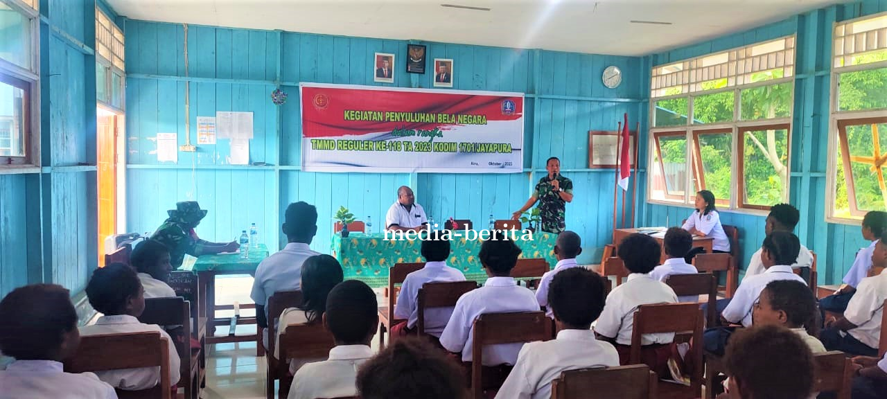 Satgas TMMD Kodim 1701/Jayapura Berikan Penyuluhan Wawasan Kebangsaan 