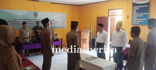 Danramil Punggelan Hadiri Pelantikan Perangkat Desa