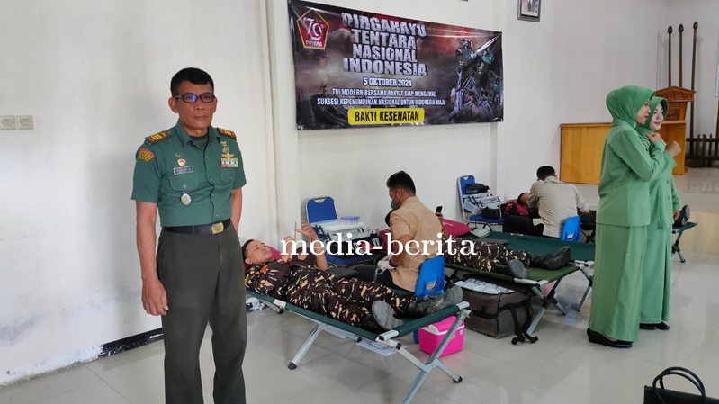 Sambut HUT TNI, Kodim Tegal Gelar Bakti Kesehatan Donor Darah