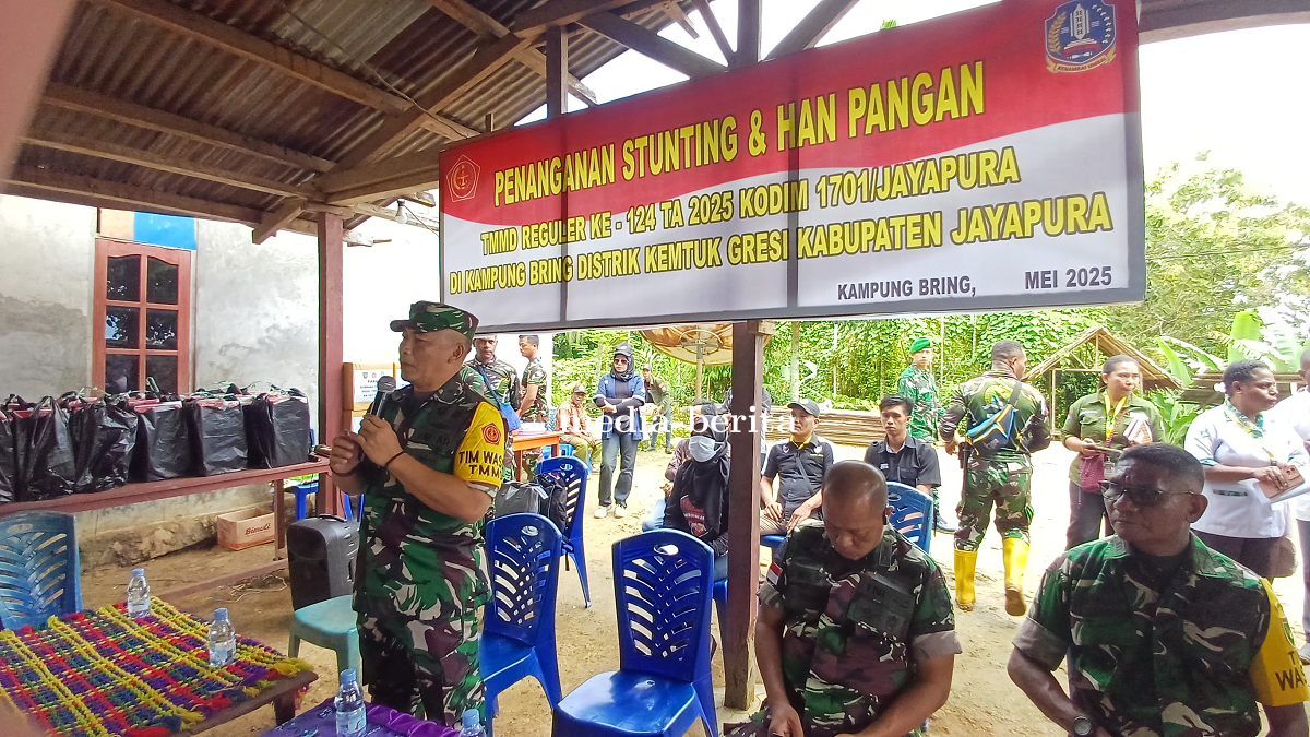 Satgas TMMD Kodim Jayapura Terima Kunjungan Tim Wasev Itjenad